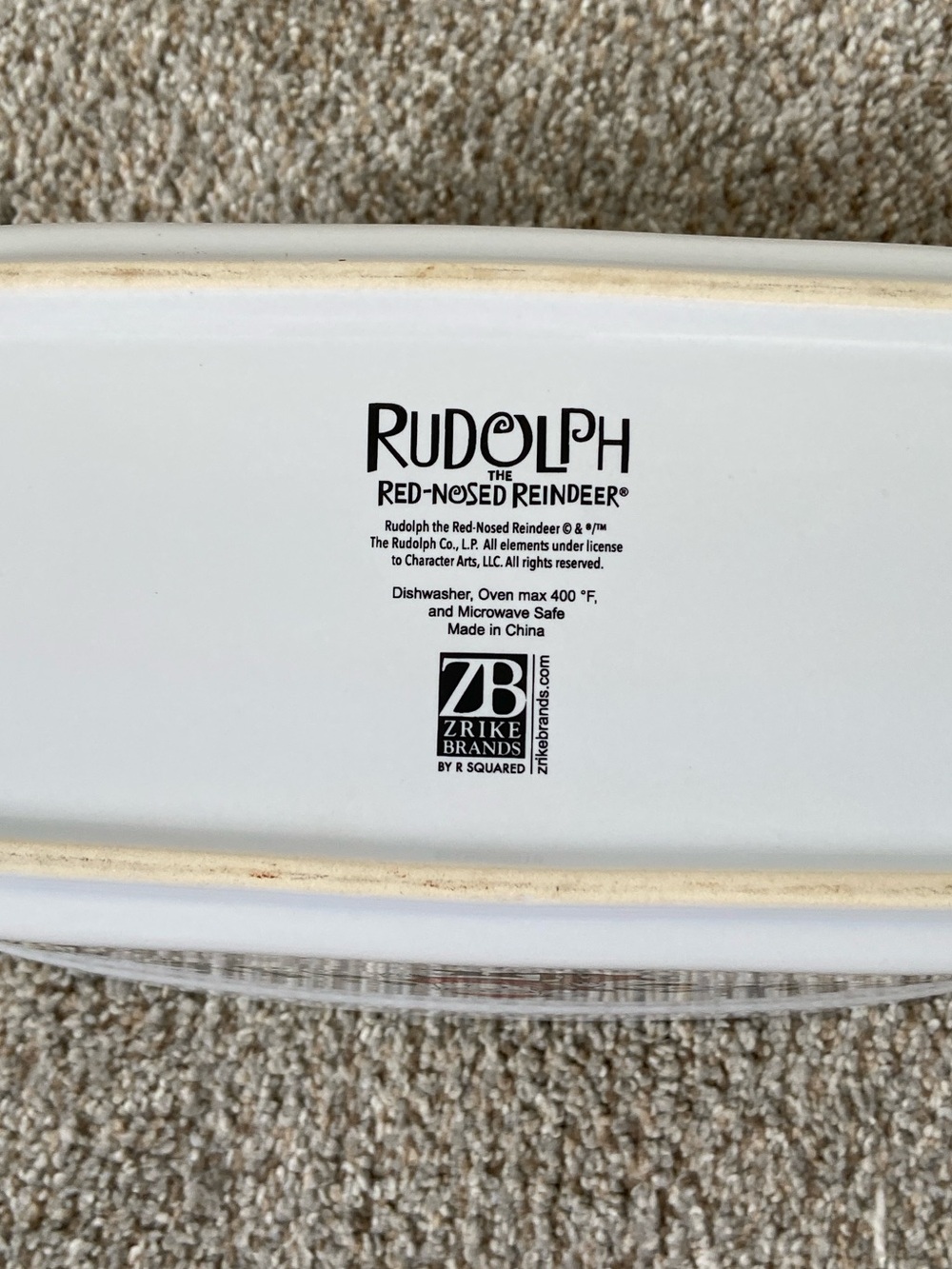 Rudolph the Red-Nosed Reindeer 9"x 5" Ceramic Baking Loaf Bread Pan - Picture 9 of 10